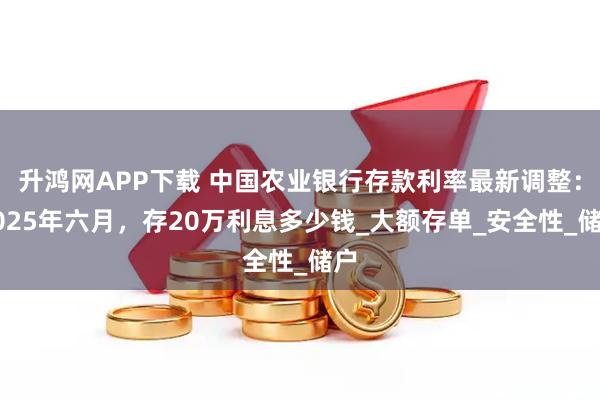 升鸿网APP下载 中国农业银行存款利率最新调整：2025年六月，存20万利息多少钱_大额存单_安全性_储户